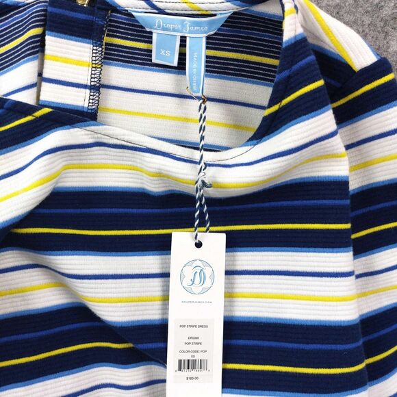 Draper James Dress Sz XS Bell Sleeve Stripe Zipper Casual Fit Flare Mini Career - Picture 13 of 15